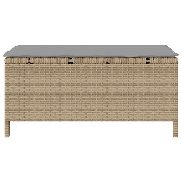 Grote foto vidaxl 3 delige tuinset met kussens poly rattan acaciahout beige tuin en terras tuinmeubelen