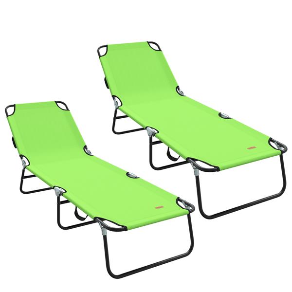 Grote foto vidaxl opvouwbare ligbedden 2 stuks draagbaar groen 600d oxford stof tuin en terras tuinmeubelen