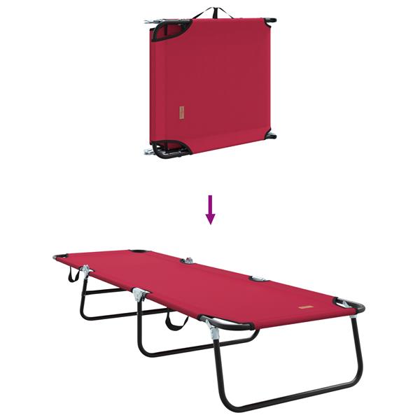 Grote foto vidaxl opvouwbare ligbed draagbaar rood 600d oxford stof tuin en terras tuinmeubelen