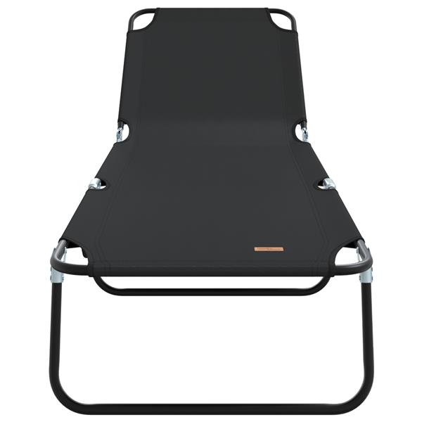 Grote foto vidaxl vouwbare ligbed draagbaar zwart 600d oxford stof tuin en terras tuinmeubelen