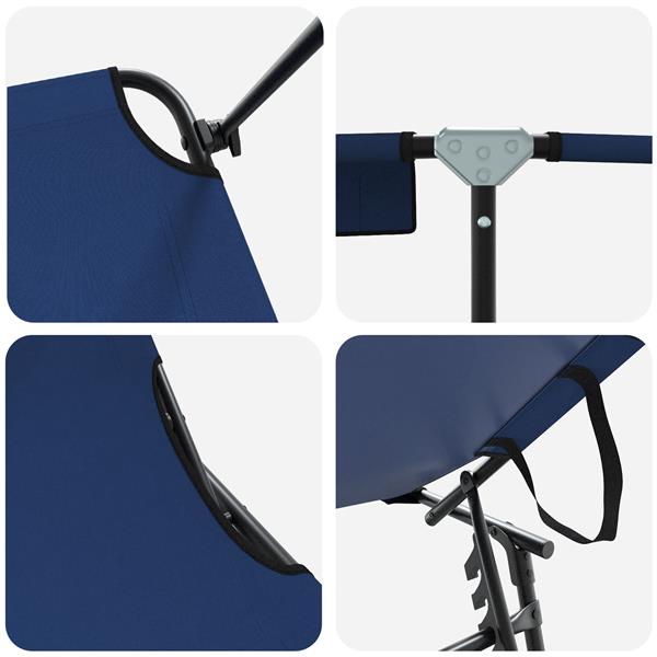 Grote foto vidaxl vouwbare ligbed met luifel blauw 600d oxford stof tuin en terras tuinmeubelen