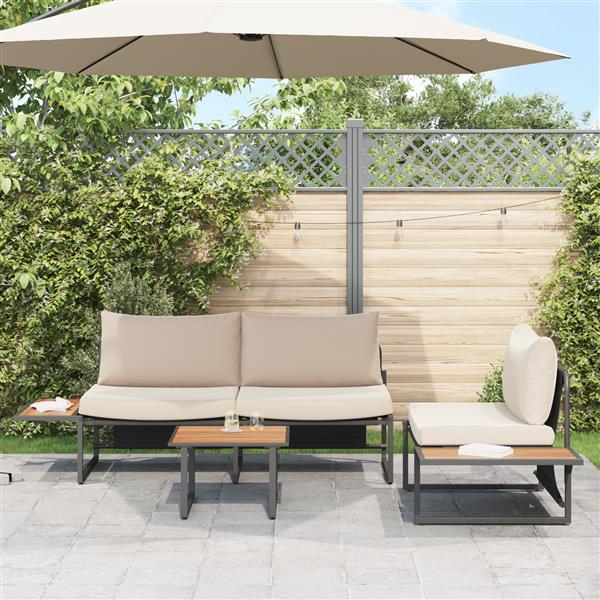 Grote foto vidaxl tuintafel 55x55x35 cm dpc en staal bruin tuin en terras tuinmeubelen