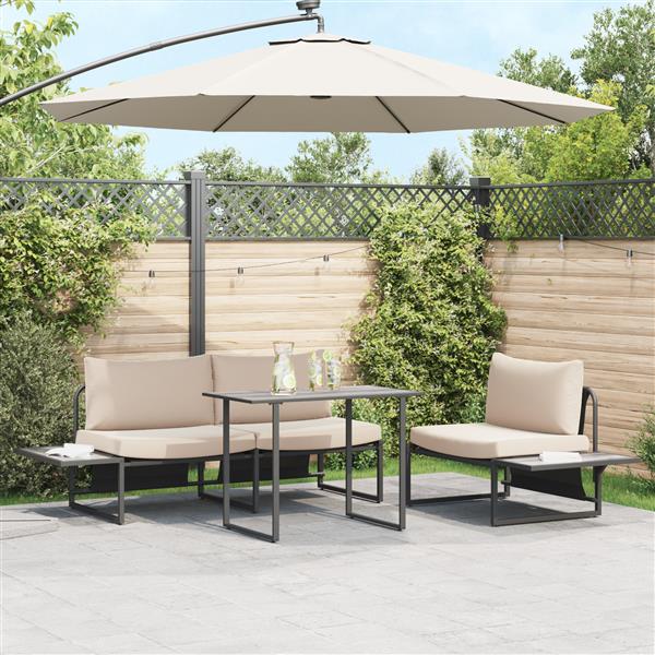 Grote foto vidaxl tuintafel 100x55x70 cm dpc en staal grijs tuin en terras tuinmeubelen