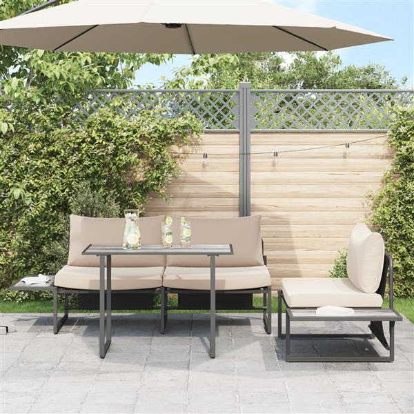 Grote foto vidaxl tuintafel 100x55x70 cm dpc en staal grijs tuin en terras tuinmeubelen