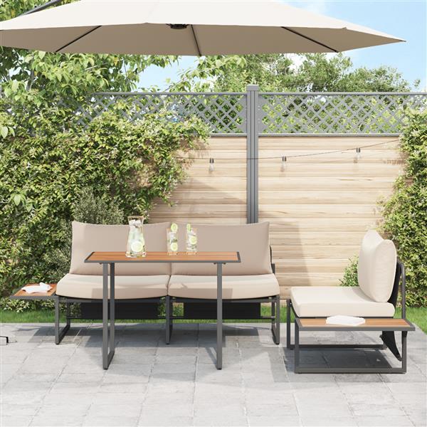 Grote foto vidaxl tuintafel 100x55x70 cm dpc en staal bruin tuin en terras tuinmeubelen