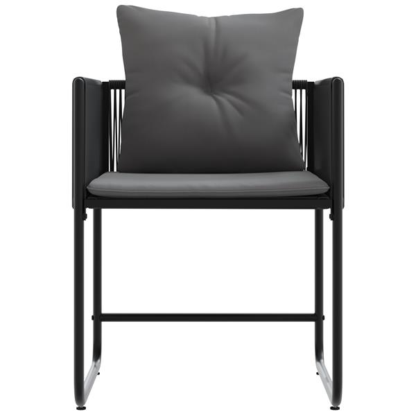 Grote foto vidaxl tuinstoelen 4 st met kussens poly rattan zwart tuin en terras tuinmeubelen