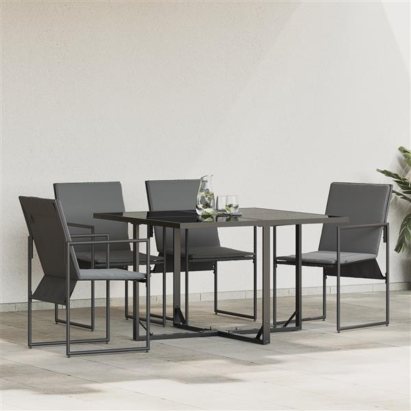 Grote foto vidaxl tuinstoelen 4 st met kussens textileen zwart tuin en terras tuinmeubelen