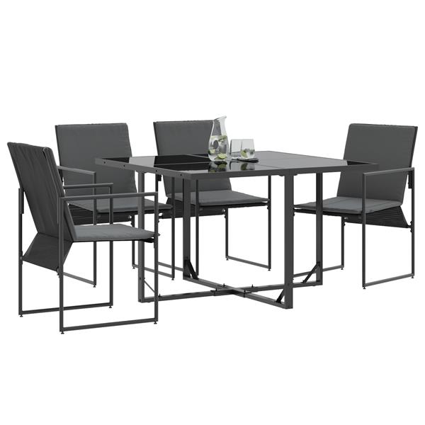 Grote foto vidaxl tuinstoelen 4 st met kussens textileen zwart tuin en terras tuinmeubelen
