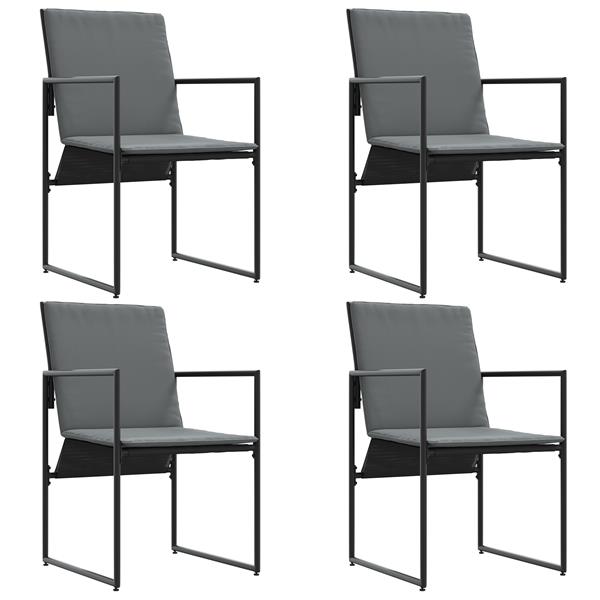 Grote foto vidaxl tuinstoelen 4 st met kussens textileen zwart tuin en terras tuinmeubelen