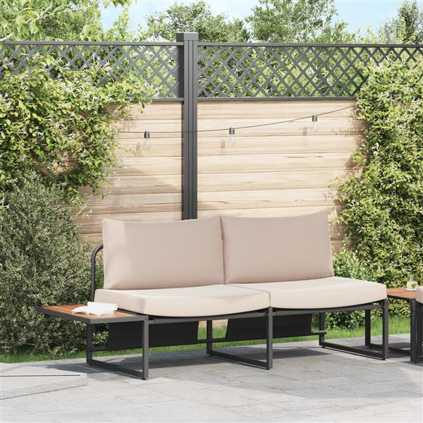 Grote foto vidaxl tuinbank 2 zits met taupe kussens tuin en terras tuinmeubelen