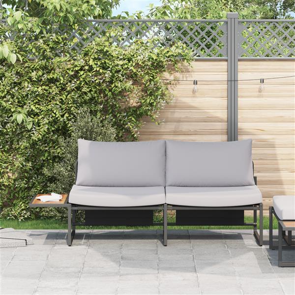 Grote foto vidaxl tuinbank 2 zits met lichtgrijze kussens tuin en terras tuinmeubelen