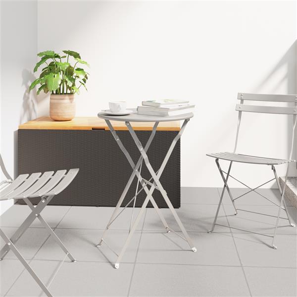 Grote foto vidaxl bistrotafel 50x71 cm gepoedercoat staal beige tuin en terras tuinmeubelen