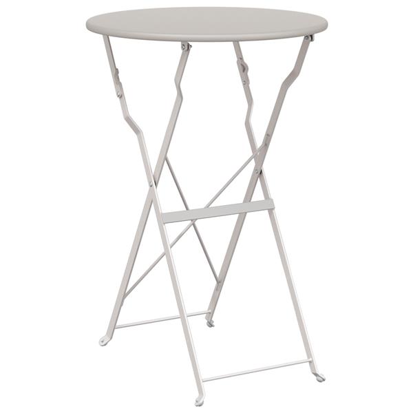 Grote foto vidaxl bistrotafel 50x71 cm gepoedercoat staal beige tuin en terras tuinmeubelen