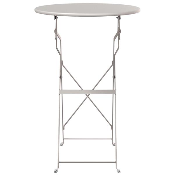 Grote foto vidaxl bistrotafel 50x71 cm gepoedercoat staal beige tuin en terras tuinmeubelen