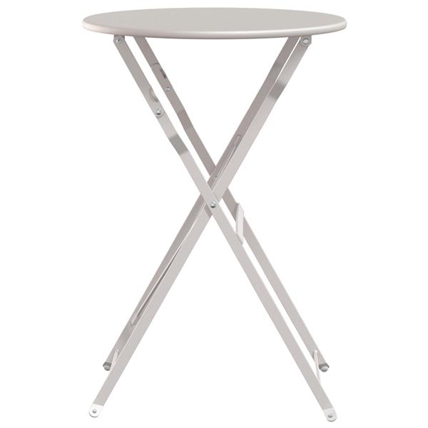 Grote foto vidaxl bistrotafel 50x71 cm gepoedercoat staal beige tuin en terras tuinmeubelen