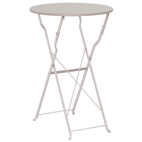 Grote foto vidaxl bistrotafel 50x71 cm gepoedercoat staal beige tuin en terras tuinmeubelen
