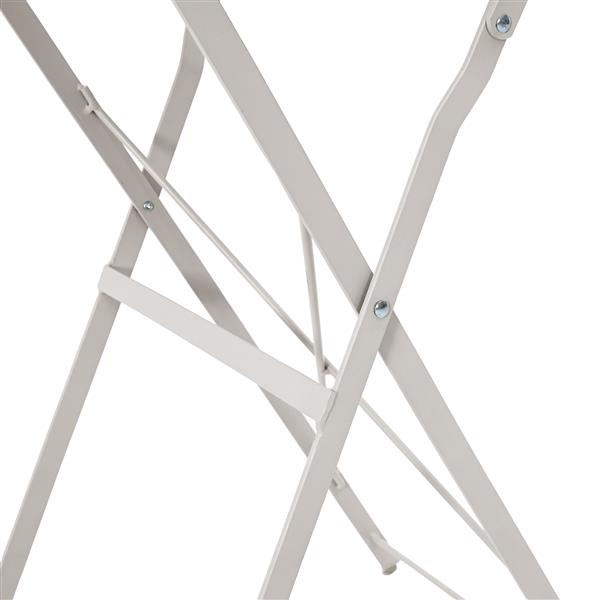 Grote foto vidaxl bistrotafel 50x71 cm gepoedercoat staal beige tuin en terras tuinmeubelen