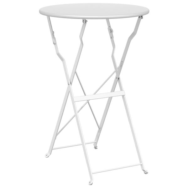 Grote foto vidaxl bistrotafel 50x71 cm gepoedercoat staal wit tuin en terras tuinmeubelen