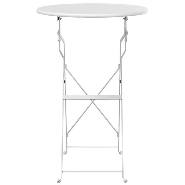 Grote foto vidaxl bistrotafel 50x71 cm gepoedercoat staal wit tuin en terras tuinmeubelen