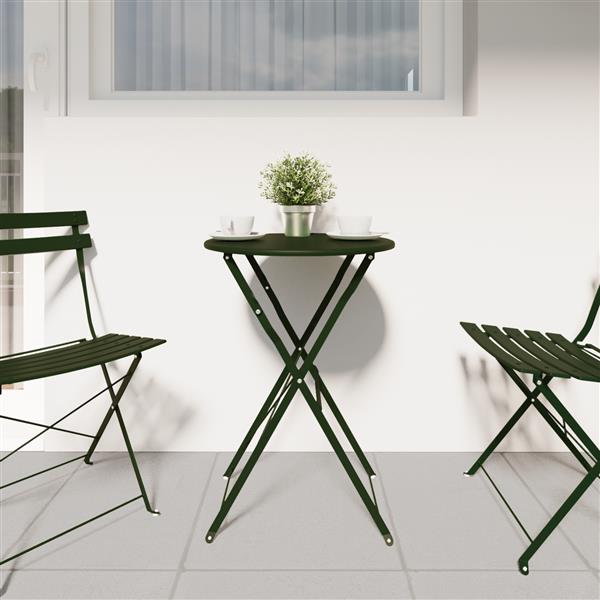 Grote foto vidaxl bistrotafel 50x71 cm gepoedercoat staal donkergroen tuin en terras tuinmeubelen