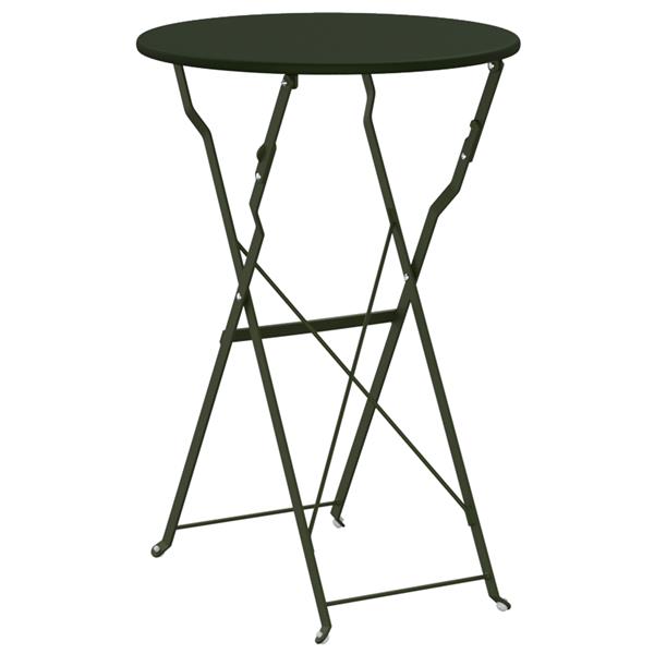 Grote foto vidaxl bistrotafel 50x71 cm gepoedercoat staal donkergroen tuin en terras tuinmeubelen
