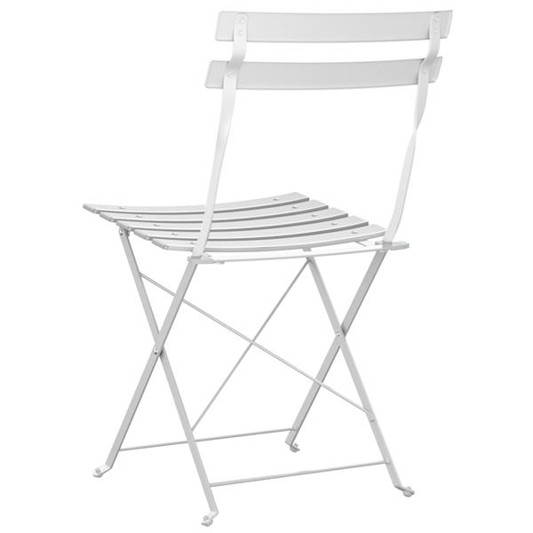Grote foto vidaxl tuinstoelen 2 st inklapbaar staal wit tuin en terras tuinmeubelen