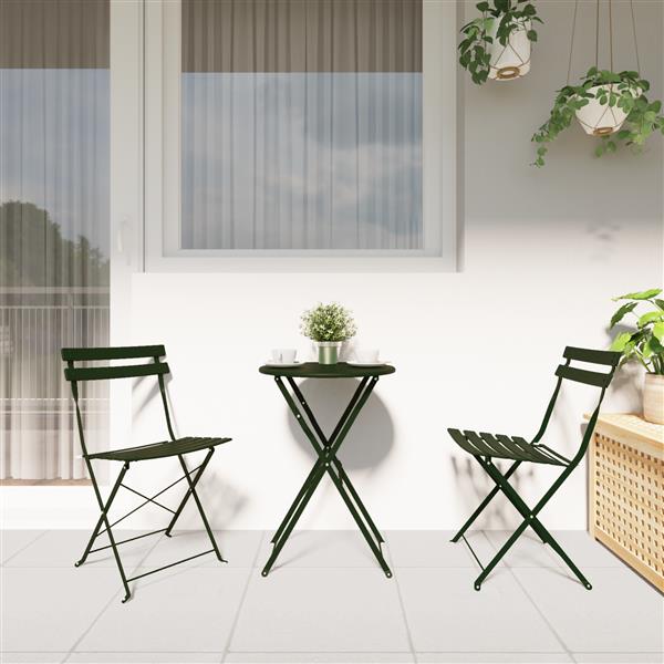 Grote foto vidaxl tuinstoelen 2 st inklapbaar staal donkergroen tuin en terras tuinmeubelen