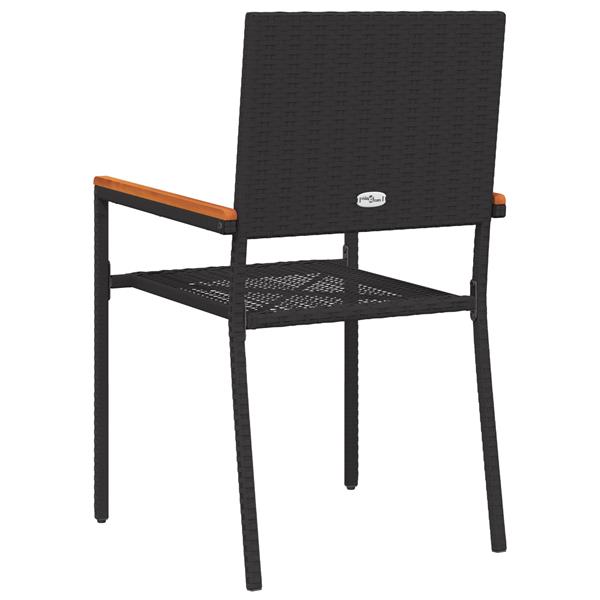 Grote foto vidaxl tuinstoelen 2 st stapelbaar met kussens poly rattan zwart tuin en terras tuinmeubelen