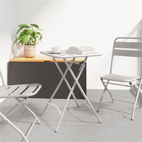 Grote foto vidaxl tuintafel inklapbaar 55x55x73 cm staal beige tuin en terras tuinmeubelen