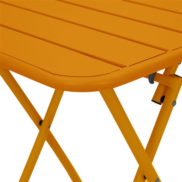 Grote foto vidaxl tuintafel inklapbaar 55x55x73 cm staal mosterdgeel tuin en terras tuinmeubelen