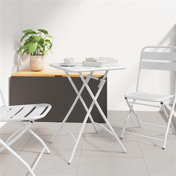 Grote foto vidaxl tuintafel inklapbaar 55x55x73 cm staal wit tuin en terras tuinmeubelen