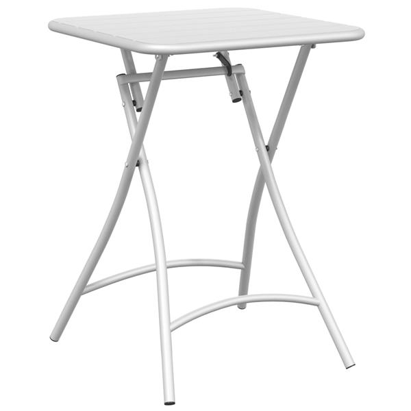 Grote foto vidaxl tuintafel inklapbaar 55x55x73 cm staal wit tuin en terras tuinmeubelen