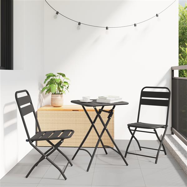 Grote foto vidaxl tuinstoelen 2 st inklapbaar 42x52x82 cm staal antraciet tuin en terras tuinmeubelen
