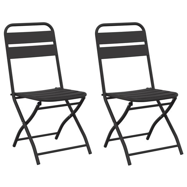 Grote foto vidaxl tuinstoelen 2 st inklapbaar 42x52x82 cm staal antraciet tuin en terras tuinmeubelen