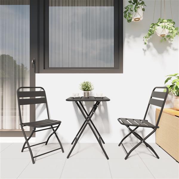 Grote foto vidaxl tuinstoelen 2 st inklapbaar 42x52x82 cm staal antraciet tuin en terras tuinmeubelen