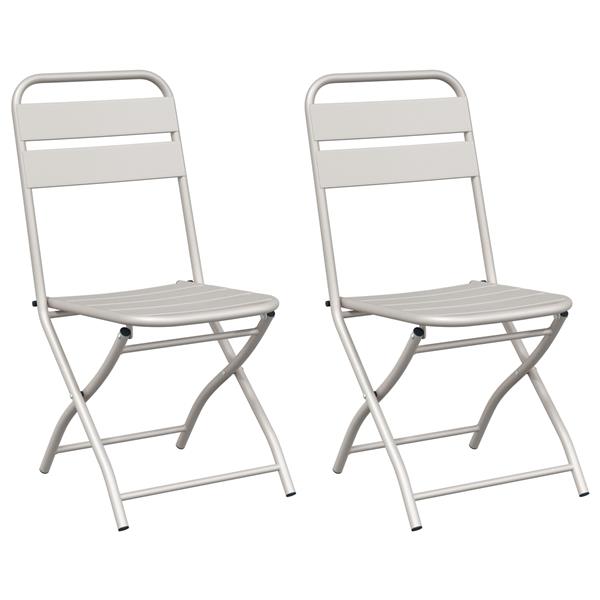 Grote foto vidaxl tuinstoelen 2 st inklapbaar 42x52x82 cm staal beige tuin en terras tuinmeubelen