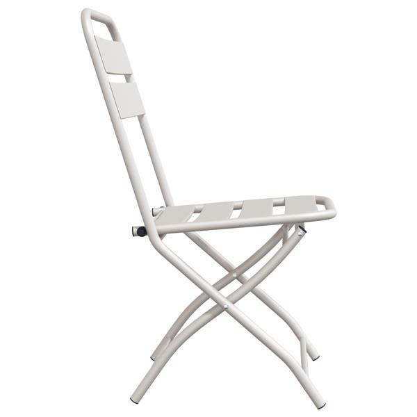 Grote foto vidaxl tuinstoelen 2 st inklapbaar 42x52x82 cm staal beige tuin en terras tuinmeubelen