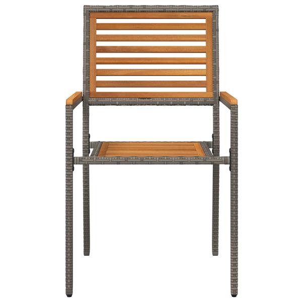 Grote foto vidaxl tuinstoelen 2 st stapelbaar met kussens poly rattan grijs tuin en terras tuinmeubelen