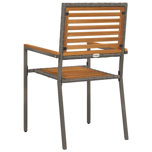 Grote foto vidaxl tuinstoelen 2 st stapelbaar met kussens poly rattan grijs tuin en terras tuinmeubelen