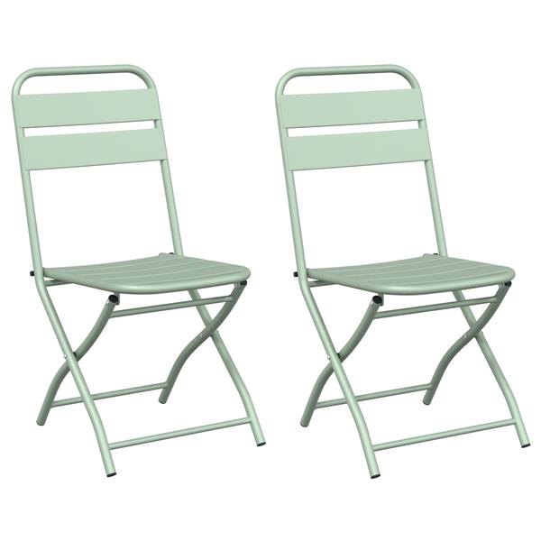 Grote foto vidaxl tuinstoelen 2 st inklapbaar 42x52x82 cm staal lichtmint tuin en terras tuinmeubelen