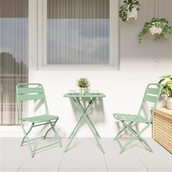 Grote foto vidaxl tuinstoelen 2 st inklapbaar 42x52x82 cm staal lichtmint tuin en terras tuinmeubelen