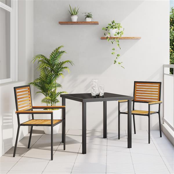 Grote foto vidaxl tuinstoelen 2 st stapelbaar met kussens poly rattan zwart tuin en terras tuinmeubelen