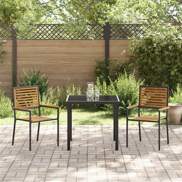Grote foto vidaxl tuinstoelen 2 st stapelbaar met kussens poly rattan zwart tuin en terras tuinmeubelen
