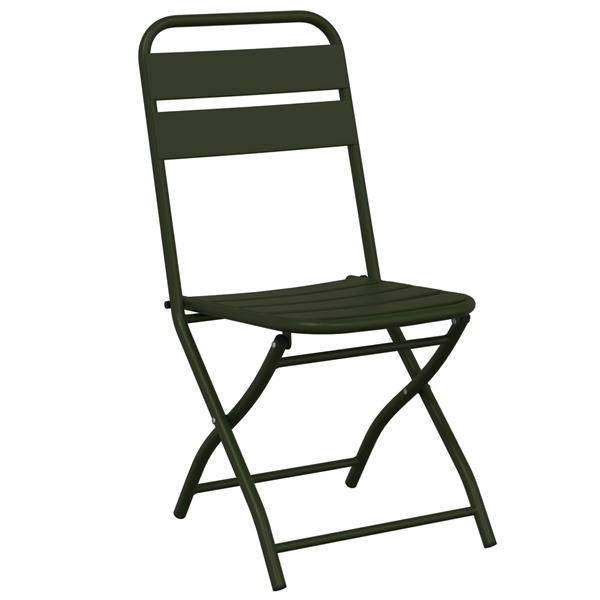 Grote foto vidaxl tuinstoelen 2 st inklapbaar 42x52x82 cm staal donkergroen tuin en terras tuinmeubelen