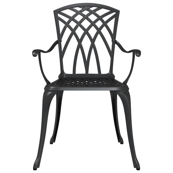 Grote foto vidaxl tuinstoelen 2 st gietaluminium zwart tuin en terras tuinmeubelen