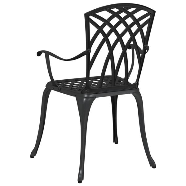 Grote foto vidaxl tuinstoelen 2 st gietaluminium zwart tuin en terras tuinmeubelen