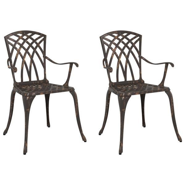 Grote foto vidaxl tuinstoelen 2 st gietaluminium bronskleurig tuin en terras tuinmeubelen