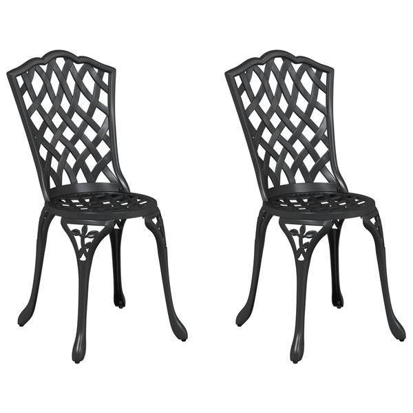 Grote foto vidaxl tuinstoelen 2 st gietaluminium zwart tuin en terras tuinmeubelen
