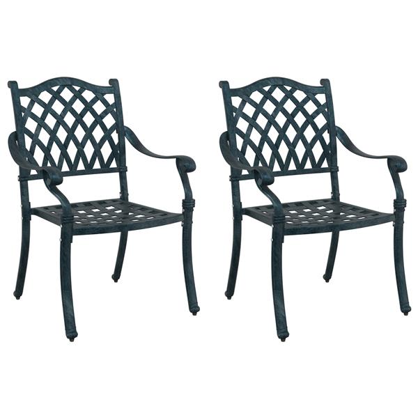 Grote foto vidaxl tuinstoelen 2 st gietaluminium groen tuin en terras tuinmeubelen