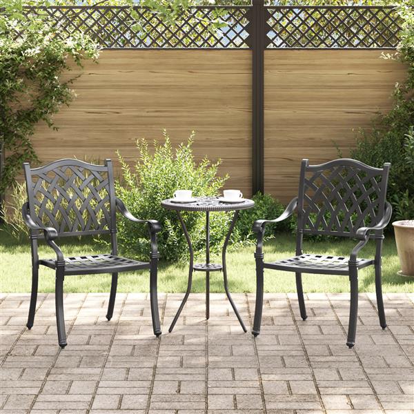 Grote foto vidaxl tuinstoelen 2 st gietaluminium zwart tuin en terras tuinmeubelen